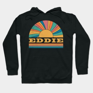 Graphic Eddie Proud Name Distressed Birthday Retro Style Hoodie